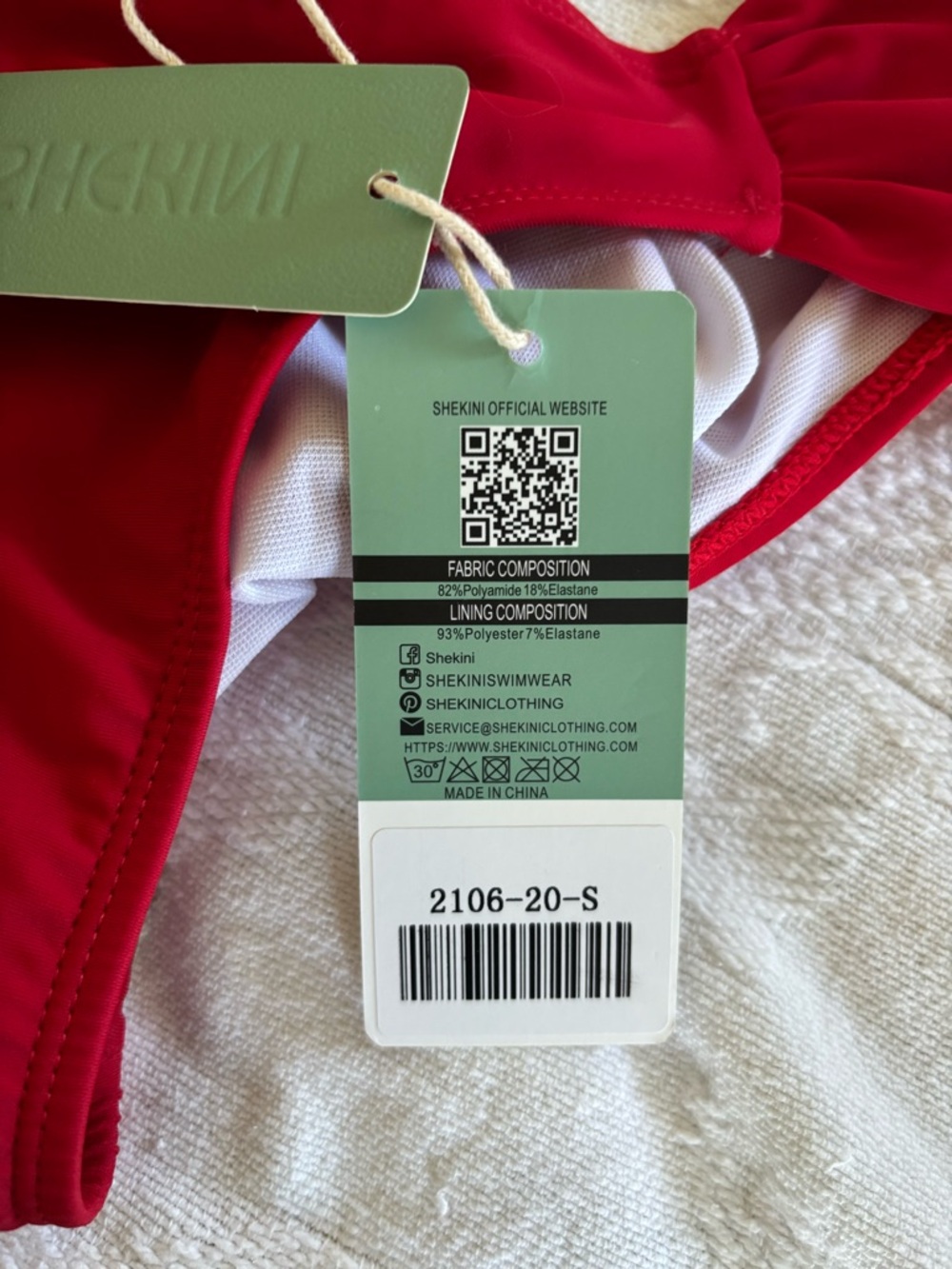 NWT Shekini Small Red Bikini Bottom Ruffles Ruching Cheeky Low Rise - Picture 3 of 5